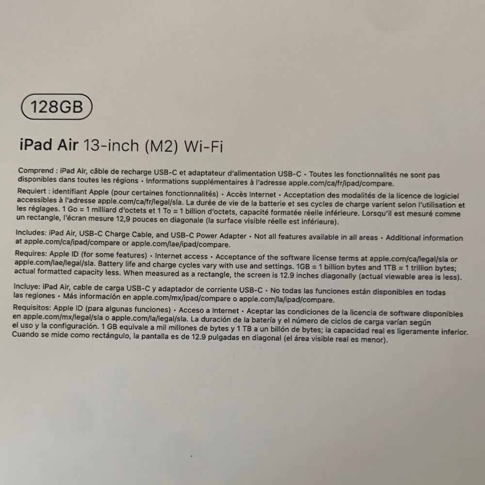 Apple iPad Air 13-inch (M2) Wi‑Fi — White